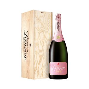 Lanson Rose Label NV Magnum (1.5 ltr) in Wood Box