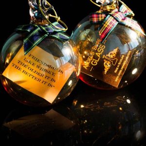 Angels Share Glass Christmas Whisky Bauble – with a quote inside