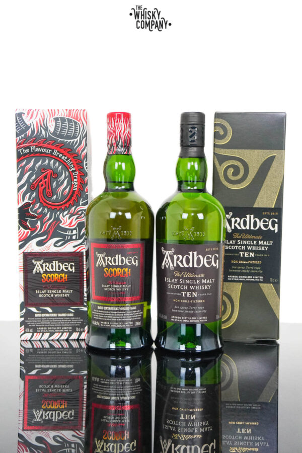 Ardbeg Scorch & Ardbeg Ten Islay Single Malt Scotch Whisky – Ardbeg Day Release 2021 (2 x 700ml)