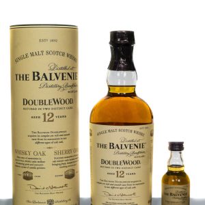 The Balvenie Aged 12 Years Doublewood Speyside Single Malt Scotch Whisky (750ml) PLUS Balvenie 14YO Miniature (50ml)