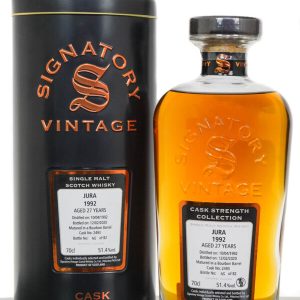 Isle of Jura 1992 Aged 32 Years Cask Strength Single Malt Scotch Whisky – Signatory Vintage (700ml)