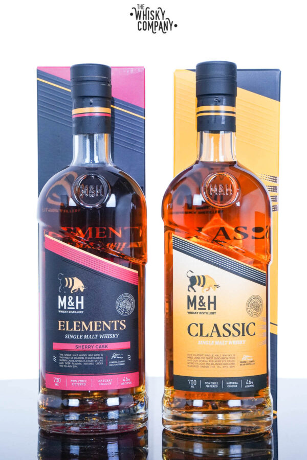 Milk & Honey Elements Sherry Cask and Classic Israeli Single Malt Whisky Bundle (2 x 700ml)